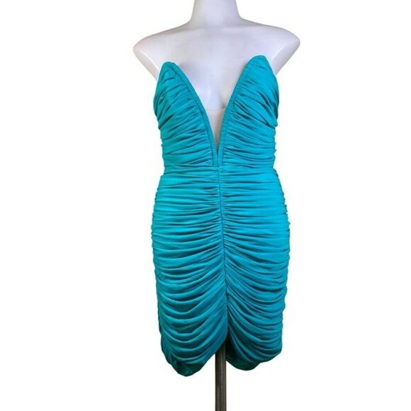 Michael Costello xREVOLVE Annette Mini Dress - Aqua - Picture 2 of 12